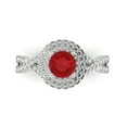 thumbnail image 1 of Clara Pucci 14K White Gold 1.31ct Tourmaline Halo Ring for Women, 1 of 8