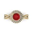 thumbnail image 1 of Clara Pucci 14K Yellow Gold 1.31ct Tourmaline Halo Ring for Women, 1 of 8