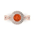 thumbnail image 1 of Clara Pucci 14K Rose Gold 1.31ct Red Solitaire with Accents Ring for Women, 1 of 8