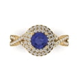 thumbnail image 1 of 1.3125 ct Round Cut Simulated Tanzanite with Simulated Diamond Halo Accents 14K Yellow Gold Womens Engagement Ring, 1 of 5