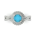 thumbnail image 1 of 1.3125 ct Round Cut Simulated Turquoise Halo Engagement Ring for Women in 18K White Gold, 1 of 5