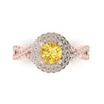 thumbnail image 1 of Clara Pucci 14K Rose Gold 1.31ct Yellow Solitaire with Accents Ring, 1 of 8