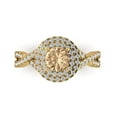 thumbnail image 1 of Clara Pucci 14K Yellow Gold Solid Gold YellowMoissanite Halo Anniversary Ring for Women - 1.3125 cttw Round Cut, 1 of 8
