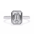 thumbnail image 1 of 1.31CT Emerald Diamond Ring IGI Certified Lab Created Diamond, Single Diamond Engagement Ring, Bezel With Solitaire Wedding Ring For Bridal, 1 of 4