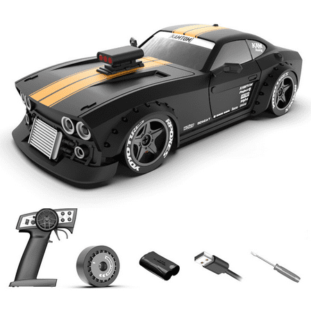 1:32 4WD Full-Proportional RC Drift Car, KM3299 High-Speed Racing Car with 130 Motor, ESP Gyro, LED Modes, 7.4V Battery & 100m Control, RC Toy for Adults