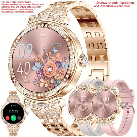1.32'' AMOLED Smart Watch for Women, Make & Receive Calls, Fitness Tracker, Sleep & Step & Calorie Monitoring, Compatible with Android & iPhone