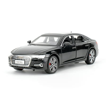 1/32 AUDI A6L Model Car, Zinc Alloy Pull Back Vehicles Model Car with Sound and Light for Collectors & Kids 3+ Years Old Birthday Gift(Black)
