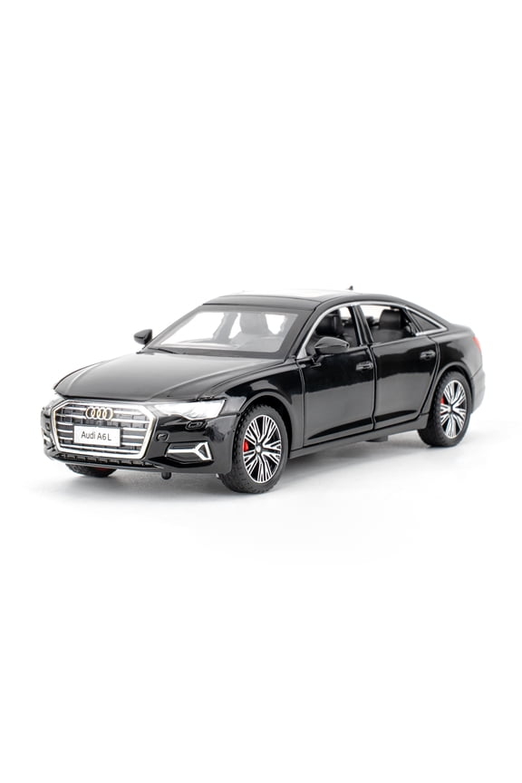 1/32 AUDI A6L Model Car, Zinc Alloy Pull Back Vehicles Model Car with Sound and Light for Collectors & Kids 3+ Years Old Birthday Gift(Black)