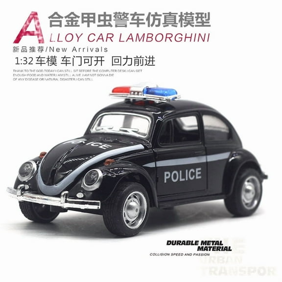 1:32 Alloy Beetle police car fire truck Pull back car model hot selling children's toy gift
