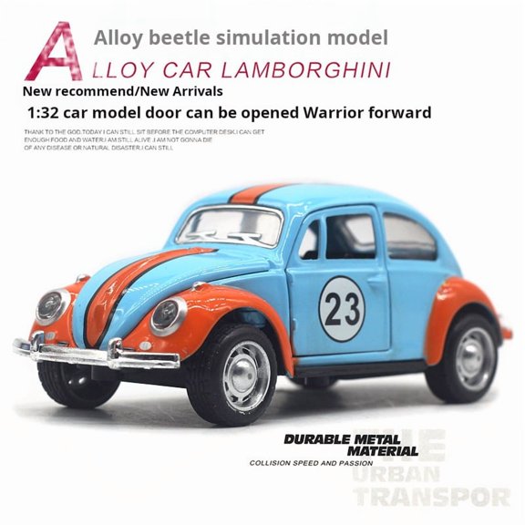 1: 32 Alloy Car Model Beetle Painted Racing Car Classical Car Model Rebound Door Opening Car Model For Children's Gifts