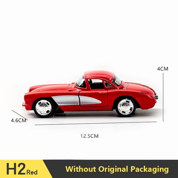 1:32 Alloy Diecast Chevy Corvette C1 1957 Vintage Car Model Pull Back Car Miniature Vehicle Replica For Collection Gift for Kid