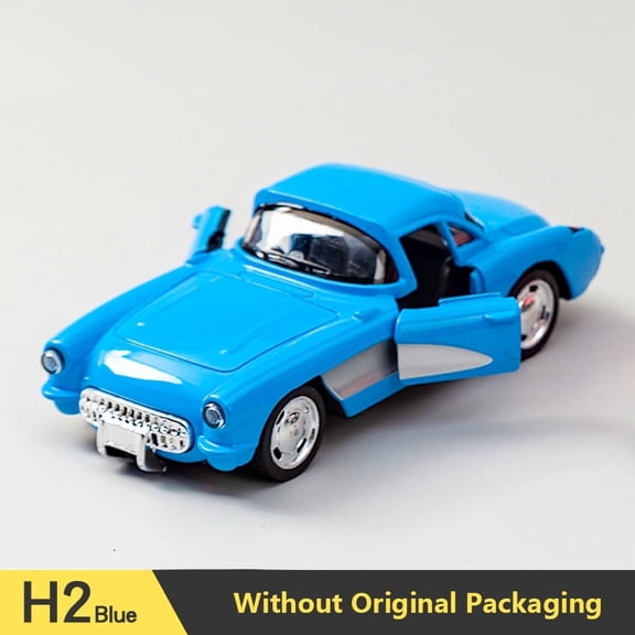 1:32 Alloy Diecast Chevy Corvette C1 1957 Vintage Car Model Pull Back Car Miniature Vehicle Replica For Collection Gift for Kid