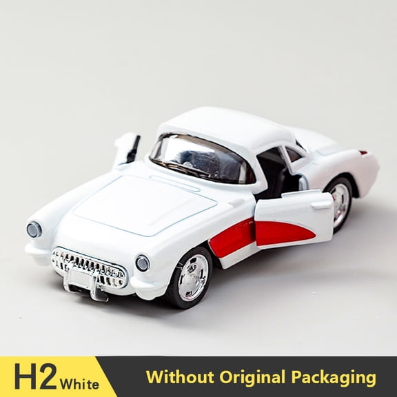 1:32 Alloy Diecast Chevy Corvette C1 1957 Vintage Car Model Pull Back Car Miniature Vehicle Replica For Collection Gift for Kid