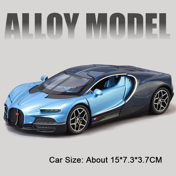 1:32 Alloy Hypercar Model, Open Door Luxury Sports Car with Sound Light Pull Back, Mini Vehicle Toy for Boys Birthday Present