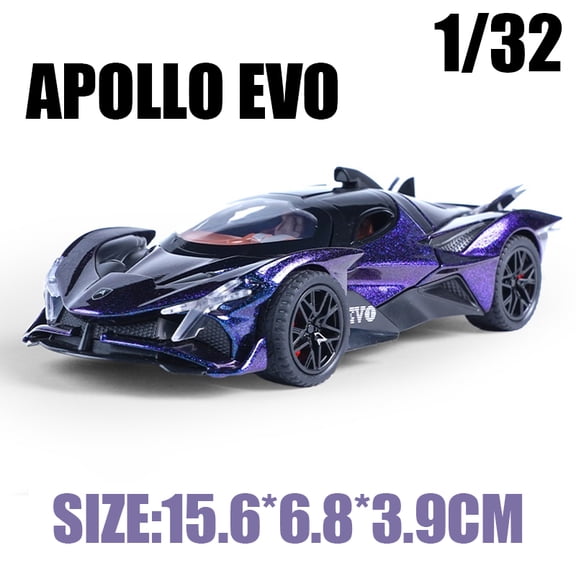 1:32 Apollo EVO Sports Supercar High Precision Alloy Model Diecast Metal Material Sound Light Pull Back Children Birthday Gift