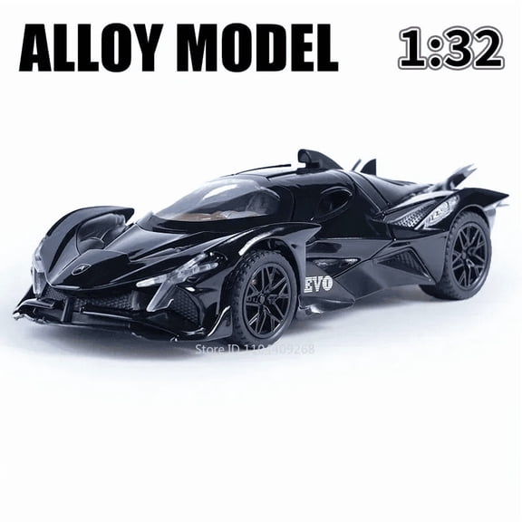 1:32 Apollo EVO Toy Car Model Sound Light Diecast Metal Doors Opened Vehicle Models Boys Hobby Ornaments Gifts