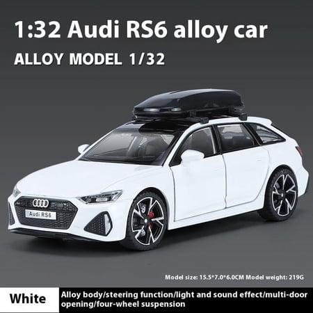 1:32 Audi RS6 Toy Car Model With Sound And Light Doors Opened Alloy Diecast Model Vehicle Collection for Boy Adult Festival Gift