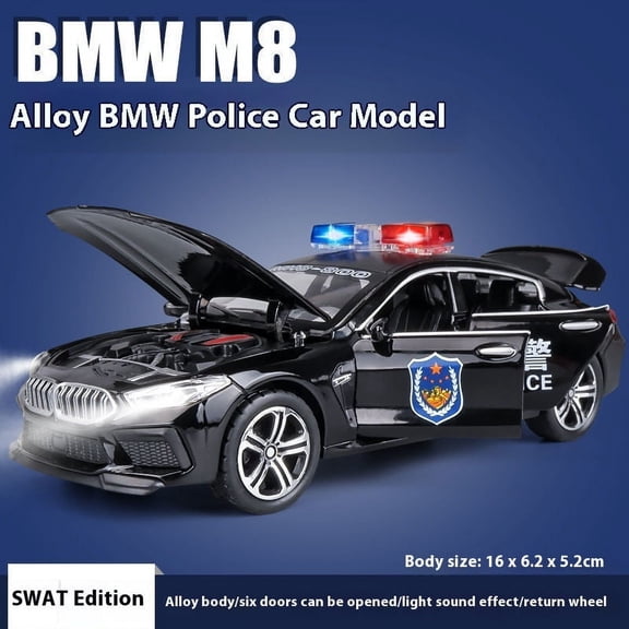 1:32 BMW M8 Alloy Car Diecast Model Sound Light Pull Back Toy Collect Hobby Model Ornaments Gift For Friend Boy Display Ornament