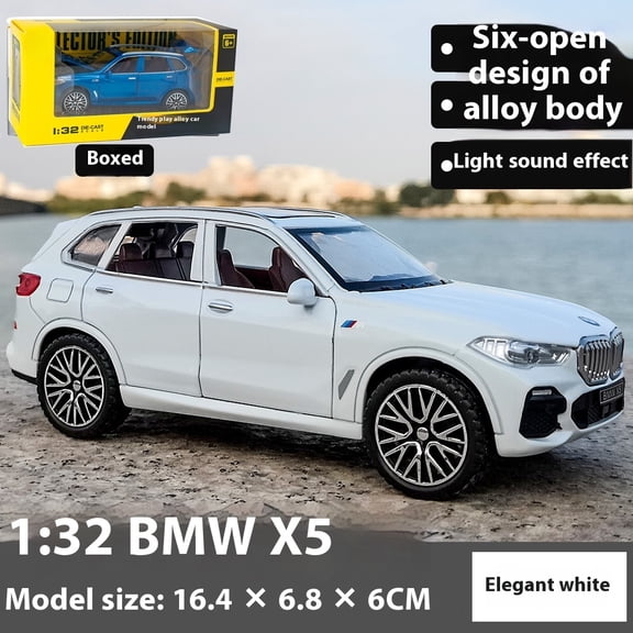 1:32 BMW X5 SUV Alloy Car Diecast Model Sound & Light Pull Back Toy Car Central Control Ornaments Trendy Display Ornament Toy