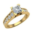 thumbnail image 1 of 1.32 CT TW Riviera Shank Princess Cut Diamond Engagement Ring 14K Gold - GIA Certificate (G,SI), 1 of 6