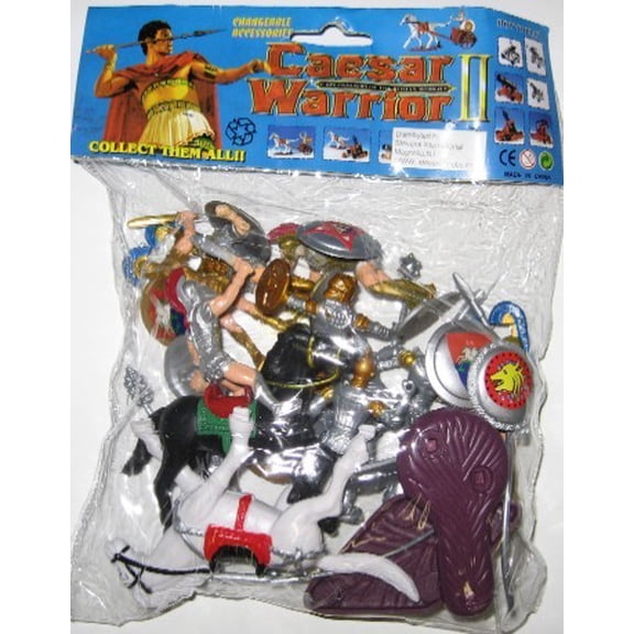 1/32 Caesar Knights & Horses Playset (12 w/Shields, Weapons, 2 Horses & Acc) (Bagged)