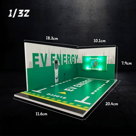 1/32 Car Garage Parking Lot Model LED Lighting PVC Garage DIY Scene DieCast Car Model For Children Christmas present