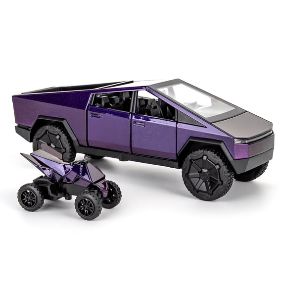 1:32 Cybertruck Pickup Truck Toy Cars, BDTCTK Diecast Pull Back Model Cars, Collection Vehicles, Kids Toy for Aged 3 and up, Gift Purple