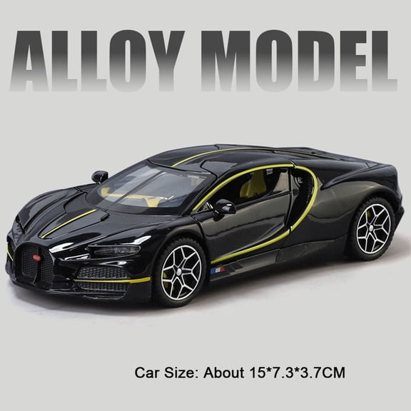 1:32 Diecast Luxury Hypercar, Alloy Sports Car Model with Open Doors, Sound and Light Effect, Pull Back Mini Race Car Toy for Kids Birthday Gift & Collection
