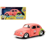 1/32 Diecast Model Car 1959 Volkswagen Beetle "Patrick Star" Livery Pink "SpongeBob SquarePants" 1999-Current TV Series "Hollywood Rides" Series by Jada