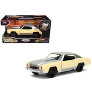 1/32 Diecast Model Car Chevrolet Monte Carlo Cream with Silver Hood and Top "The Fast and the Furious Tokyo Drift" 2006 Movie "Fast & Furious" Series by Jada