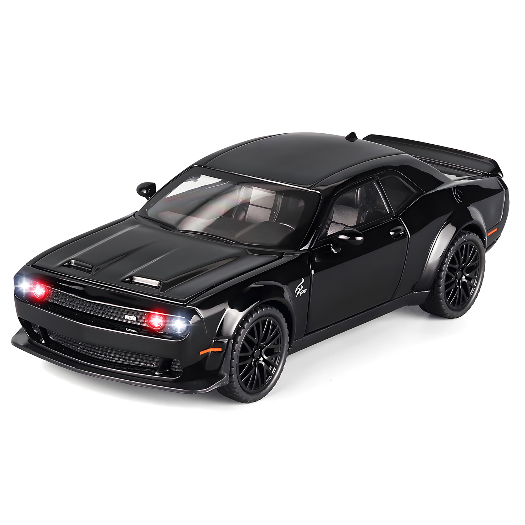 1 32 Die Cast Metal Dodge Challenger Hellcat Toy Car for Kids Boys 3 Years Lights and Music Black Walmart