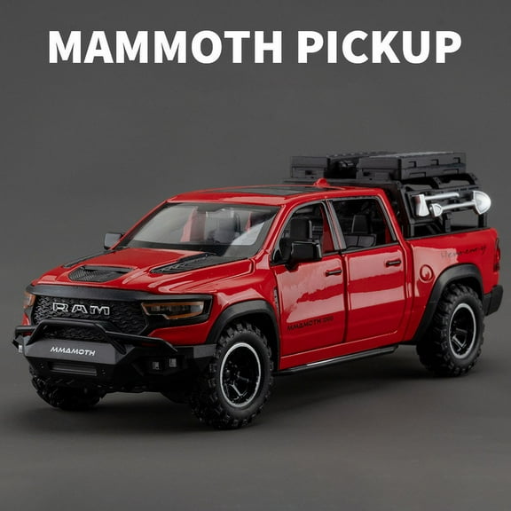 1:32 Dodge RAM 1000 Mammoth Picku Alloy Car Model Sound And Light Pull Back Children's Toy Collectibles Birthday Giftirthday Gift