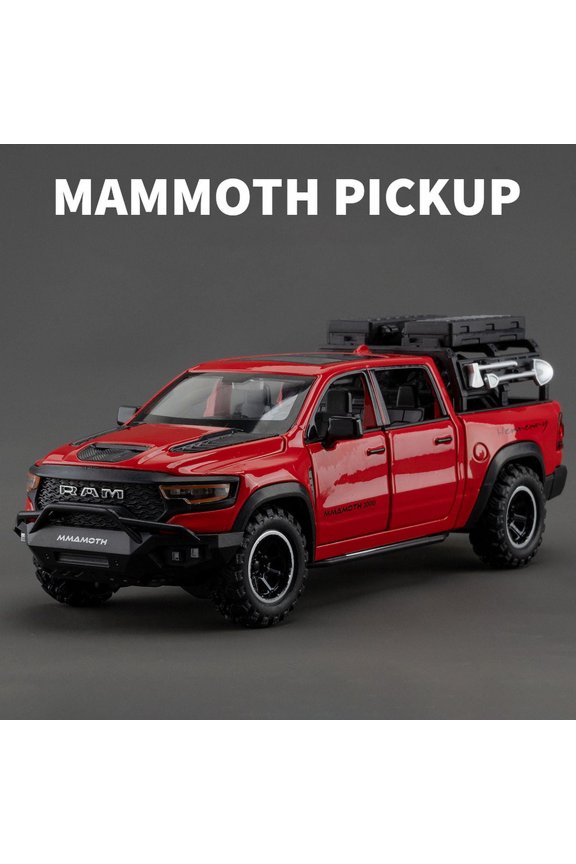 1:32 Dodge RAM 1000 TRX Mammoth Picku Alloy Car Model Sound And Light Pull Back Children's Toy Collectibles Birthday Gift