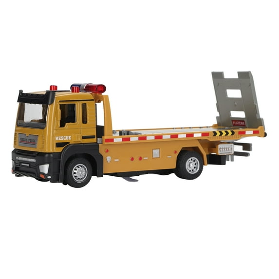 1:32 Flatbed Trailer Model Alloy Vibrant Color Flatbed Truck Toy With Light And Music For Children