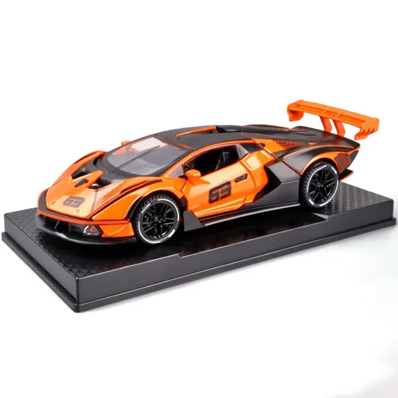 1:32 For Lamborghini SCV12 Sports car Simulation Diecast Metal Alloy Model car Sound Light Pull Back Collection Kids Toy Gifts