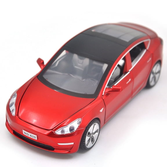 1: 32 For Tesla Model 3 Alloy Car Die Casting Metal Pullback Toy Simulation Series Soundlight Children's Birthday Gift