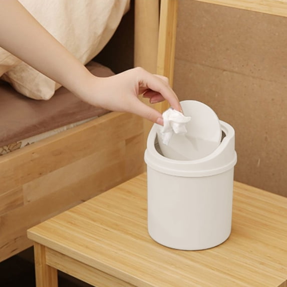 1.32 Gallon PlasticDesktop mini can,mini garbage can,Tiny Desktop Waste Garbage Bin for Home, Office, Kitchen, Vanity Tabletop, Bedroom, Bathroom ,garbage bin(Pink+Grey+White)