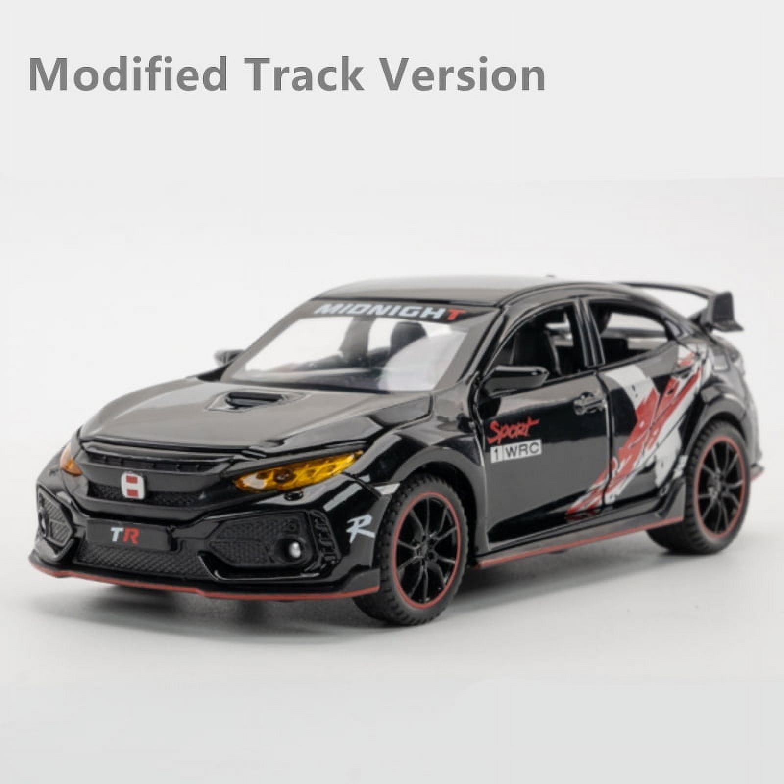 Voiture Miniature Honda Civic Type R 1:32 - Diecast Gris Avec Support, Neuve