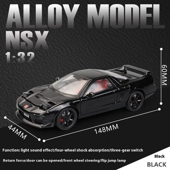 1:32 Honda Acura NSX NA1 Supercar Racing Sports Couple Alloy Metal Diecast Model Car Sound & Light Collection Simulation Gifts