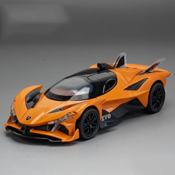 1:32 IE EVO Racing Car Model Toy Music Light Pull Back Super Car Doors Opened Metal Diecast Vehicle Models for Kids Gift