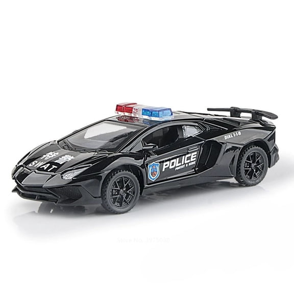 1:32 Lambor LP750-4 Cars Toys Models Alloy Pull Back Police Car Light Sound Miniature Supercars Boys Birthday Gifts