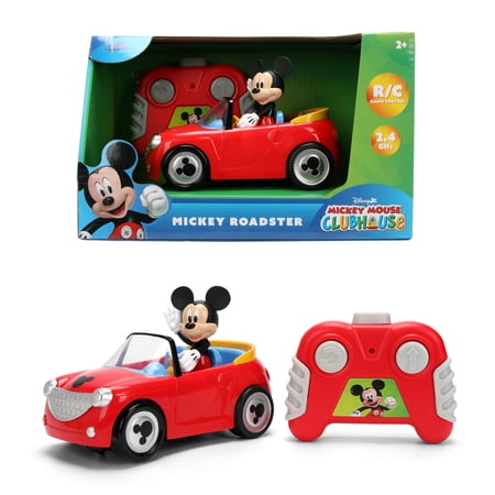 Disney Mickey Mouse Roadster RC Car 1:32 Scale Remote Control Vehicle with Mickey Figure by Jada Toys