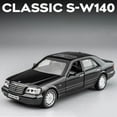 thumbnail image 1 of 1/32 Mercedes-Benz S-W140 Classic Toy Car Model Diecast Alloy Miniature Sound & Light Pull Back 1:32 Collection Gift For Boy Kid, 1 of 8