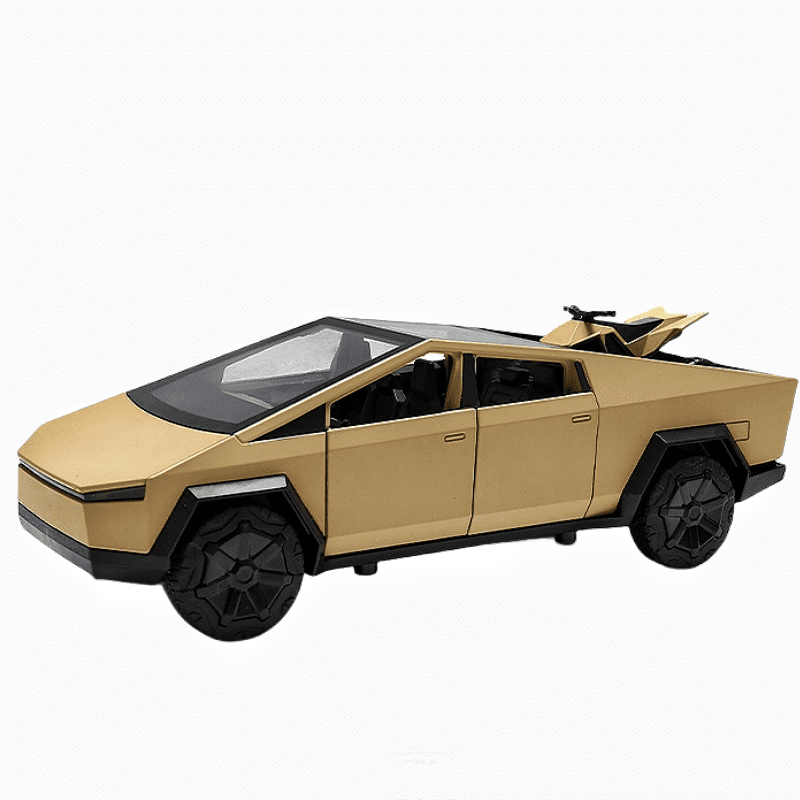 Gold Cyber Toy Pickup Truck Model Car with ATV, Charging Stand Bonus ...