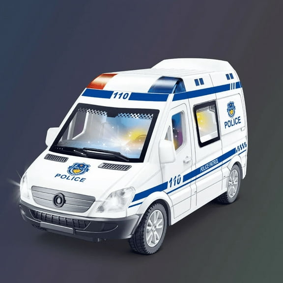 1:32 Mini Car Diecast Ambulance Fire-Truck Policecar Model Sound And Light Vehicle Simulation Collection Gifts Toys Boys