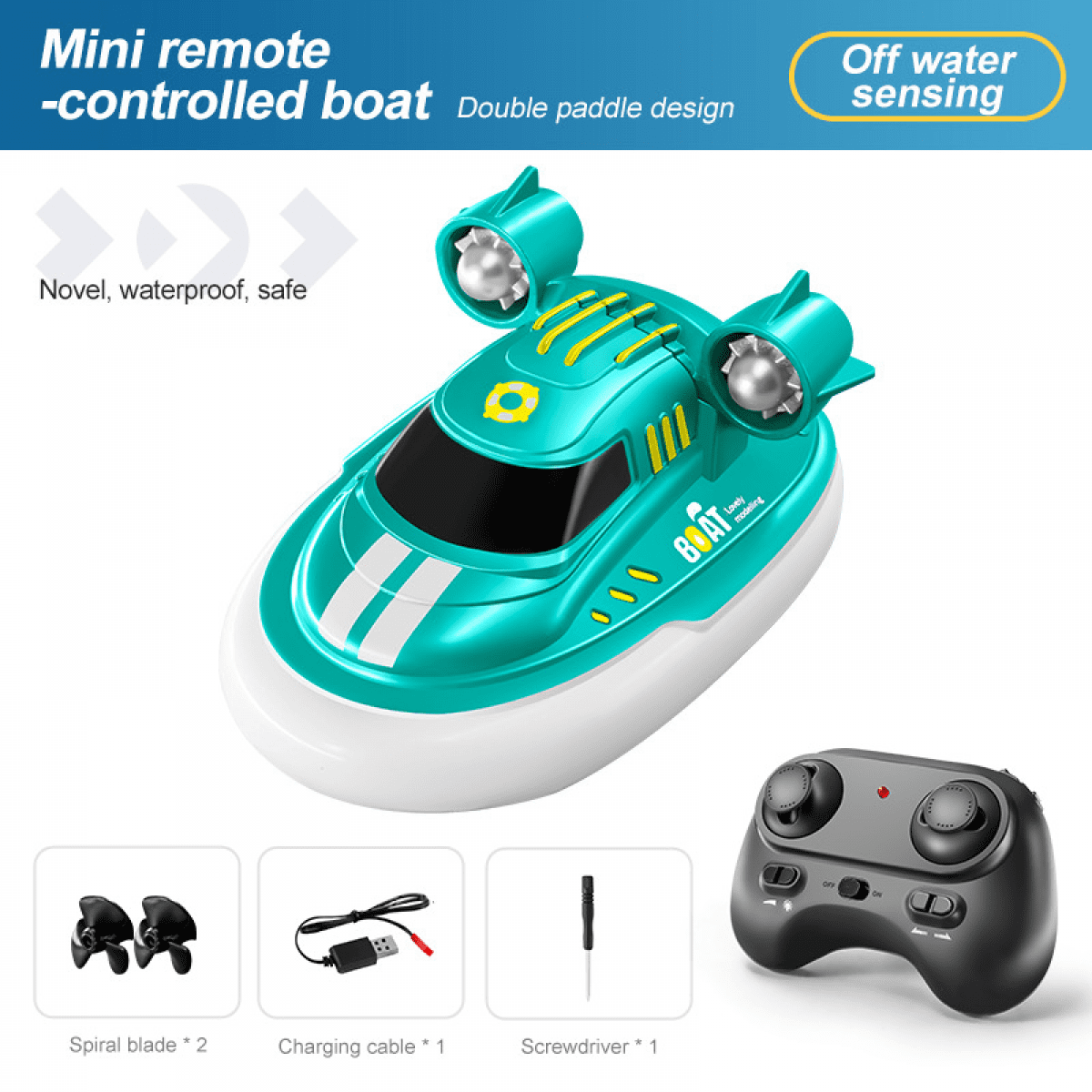 1/32 Mini Remote Control Boat for Kids, High Speed Electric Speedboat for Lake & Pool, Birthday Gifts for Boys Girls Bathtub Time Toys(Green)