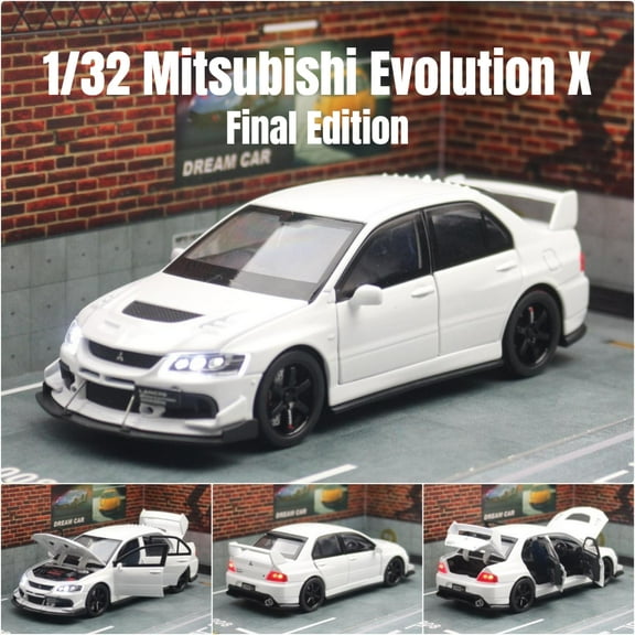1/32 Mitsubishi Lancer EVO Final Edition JDM Racing Toy Car Model Diecast Metal Miniature Collection Gift For Children Boys