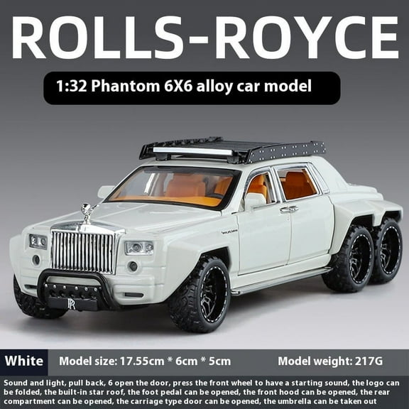 1:32 Phantom 6X6 Modified Alloy Diecast Metal Model Car Sound & Light Children's Toy Car Birthday Gift Mini GT Boys