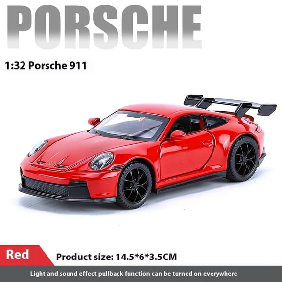 1:32 Porsche 911 GT3 Supercar Alloy Metal Diecast Model Car Sound And Light Children's Toys Birthday Gift For Kids Mini GT Boys