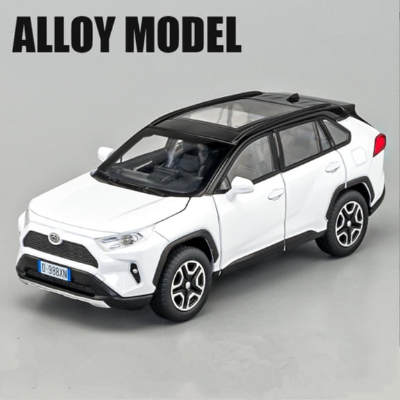 1:32 RAV4 SUV Alloy Car Model Diecast Metal Toy Off-road Vehicles Car Model Simulation Sound and Light Collection Childrens Gift
